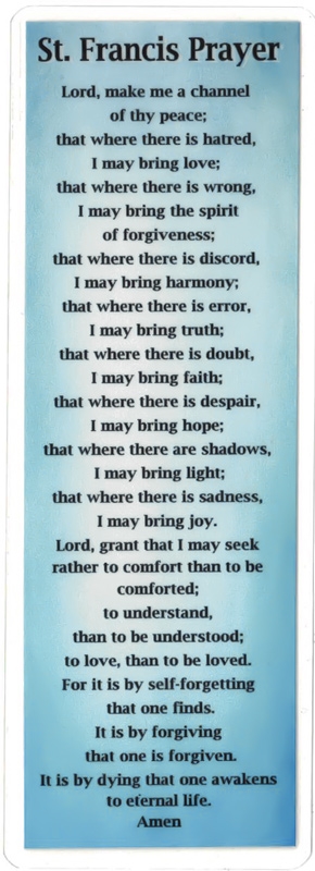 Serenity and St Francis Prayer - Bookmark | Recovery Shop