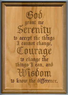 5 x 7 Laser Engraved Serenity Prayer Plaque | Recoveryshop