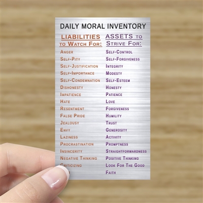 Daily Moral Inventory - Inspirational Card | Recovery Shop